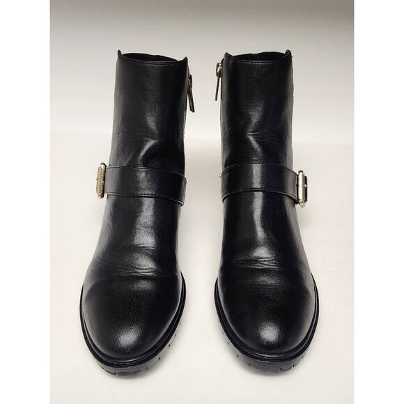 Unisa Uncaddie2 Lift Gold Buckle Black Ankle Booties Boots 7M - Picture 7 of 12